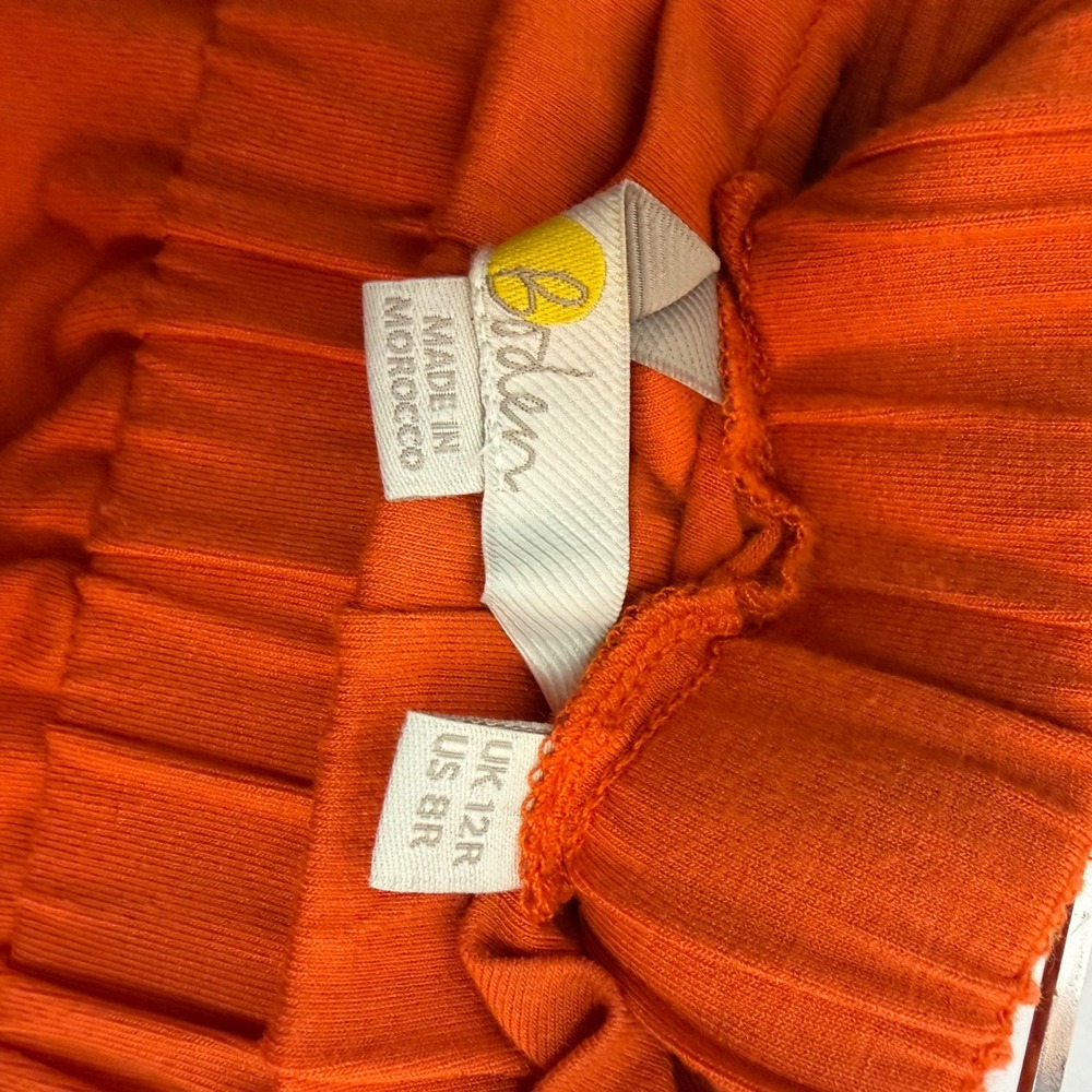 Boden Orange Smocked Paperbag Waist Maxi Skirt with Pockets US 8R R0135 - Picture 6 of 6